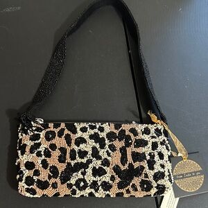 Made in India animal print beaded shoulder bag
